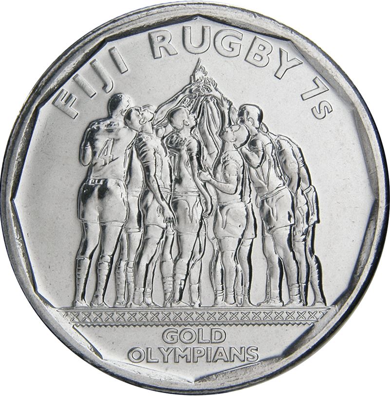 Fiji | 50 Cents Coin | Rugby | Ben Ryan C.F. | KM528 | 2017