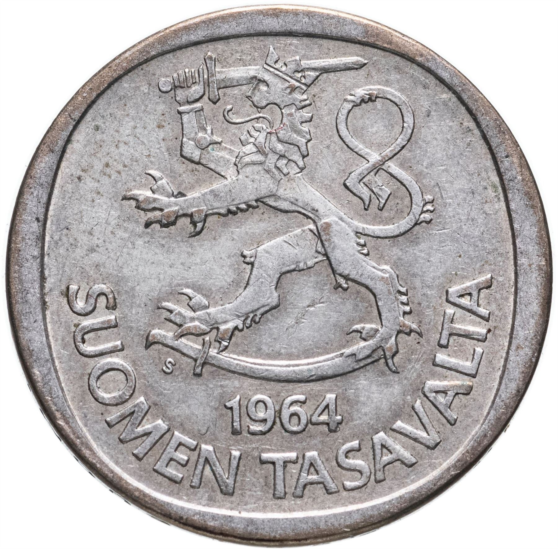 Finland 1 Markka Coin | Silver | Suomi | Heraldic Lion | 1964 - 1968