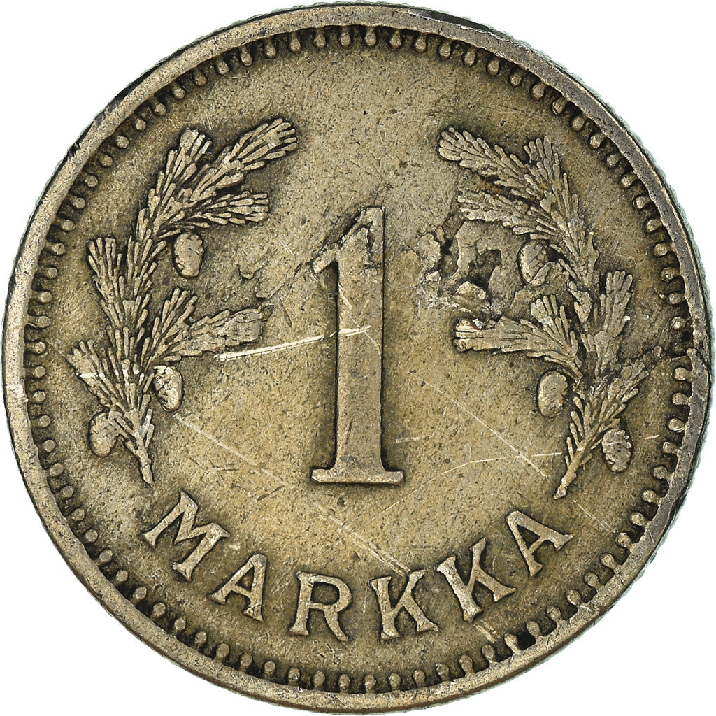 Finland Coin Finnish 1 Markka | Spruce Branch | KM30 | 1928 - 1940