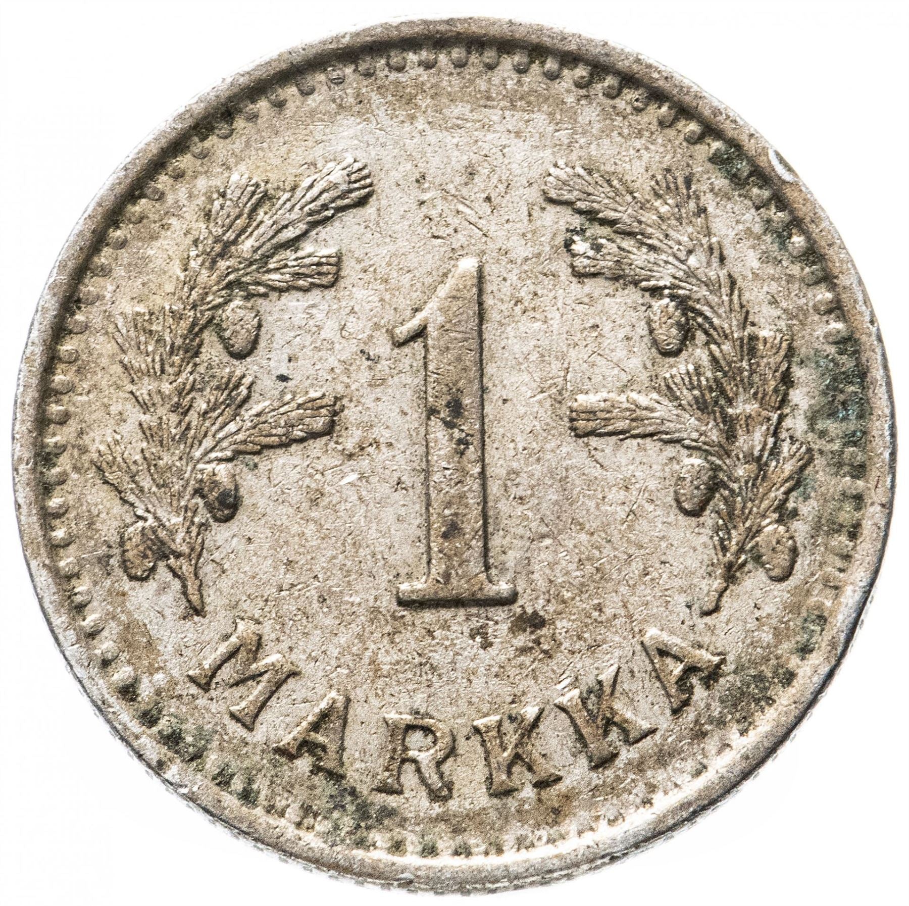 Finland Coin Finnish 1 Markka | Spruce Branch | KM30 | 1928 - 1940