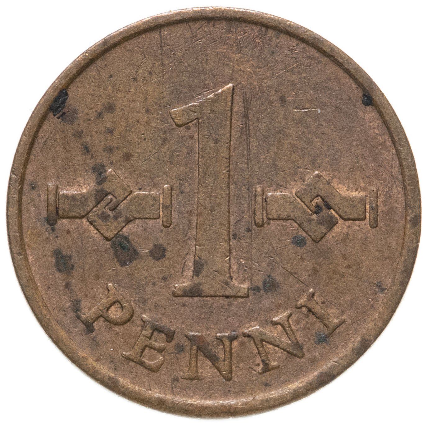 Finland Coin Finnish 1 Penni | Saint Hannes Cross | KM44 | 1963 - 1969