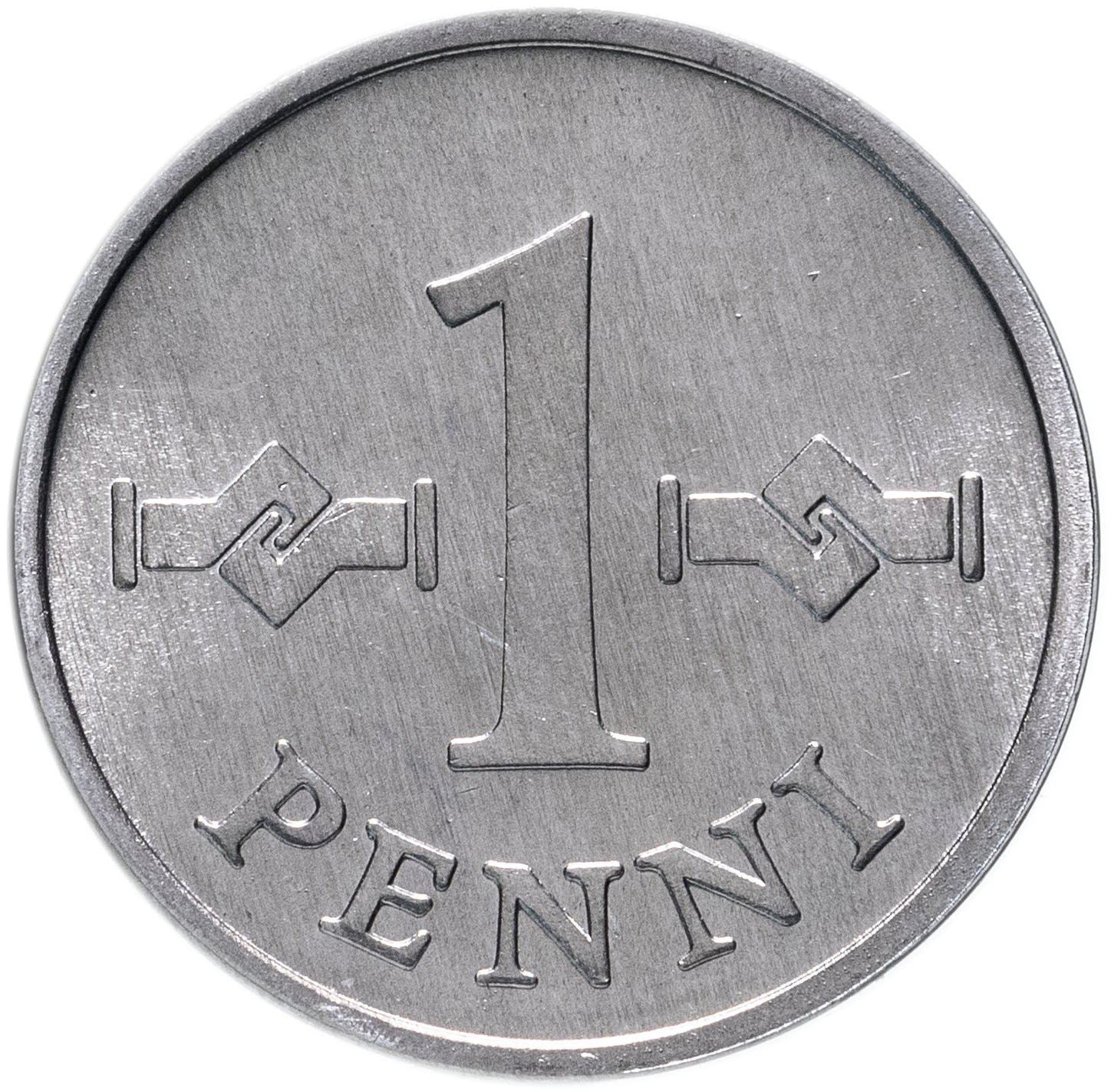 Finland Coin Finnish 1 Penni | Saint Hannes Cross | KM44a | 1969 - 1979