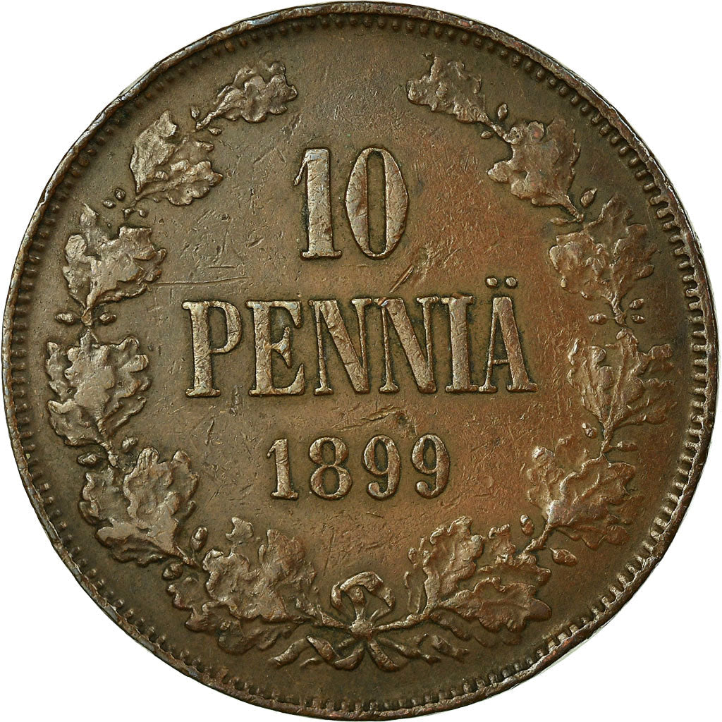 Finland Coin Finnish 10 Pennia | Nikolai II | KM14 | 1895 - 1917