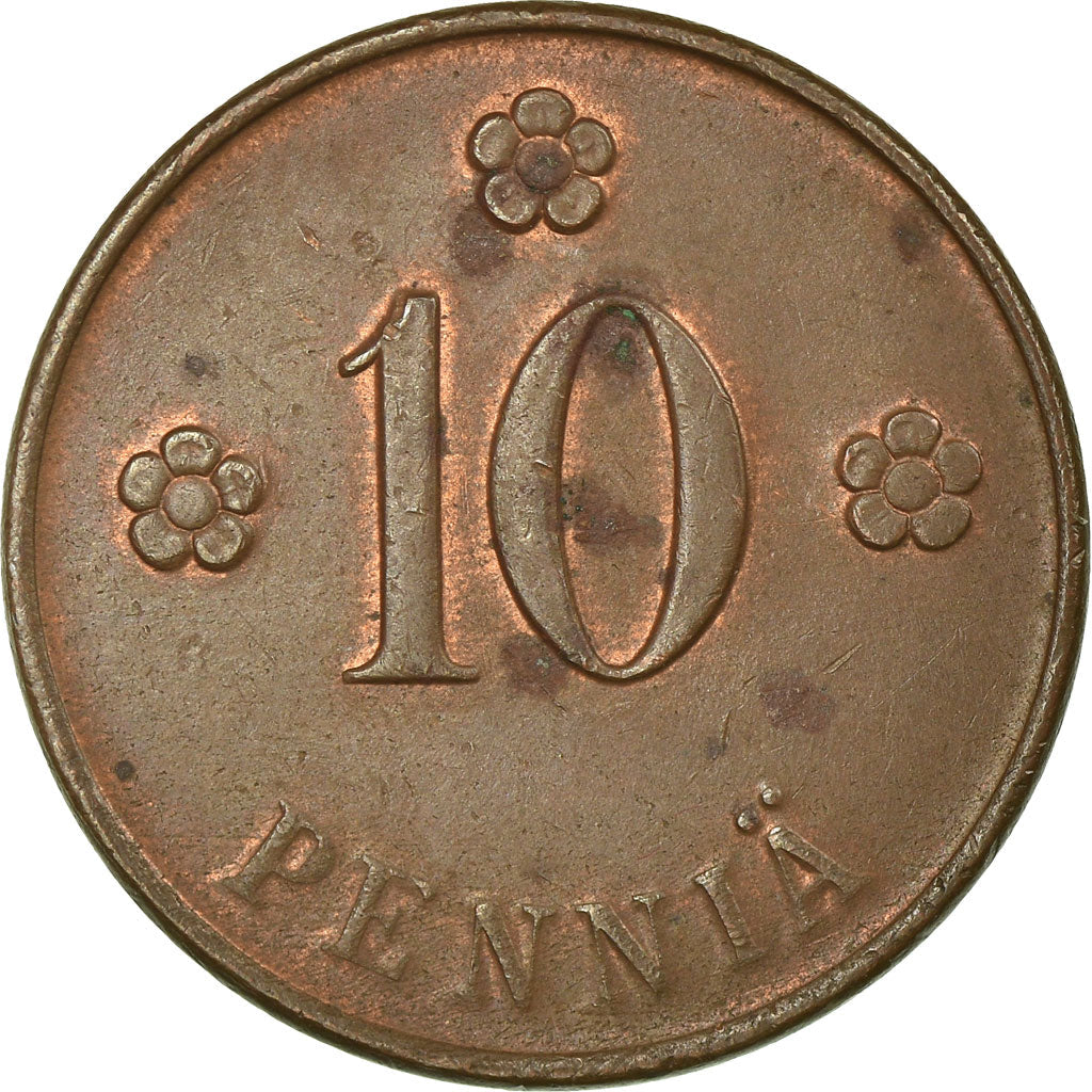 Finland Coin Finnish 10 Pennia | Rose | KM24 | 1919 - 1940