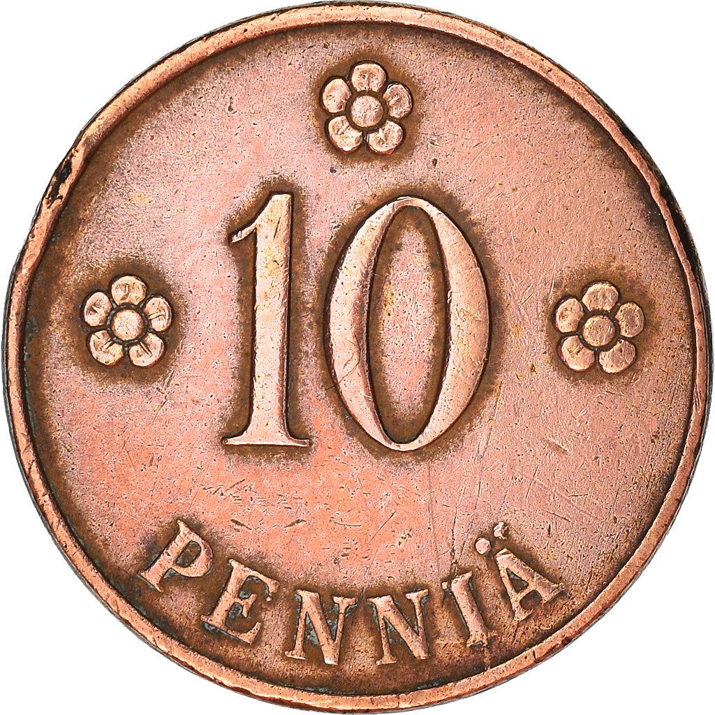 Finland Coin Finnish 10 Pennia | Rose | KM24 | 1919 - 1940