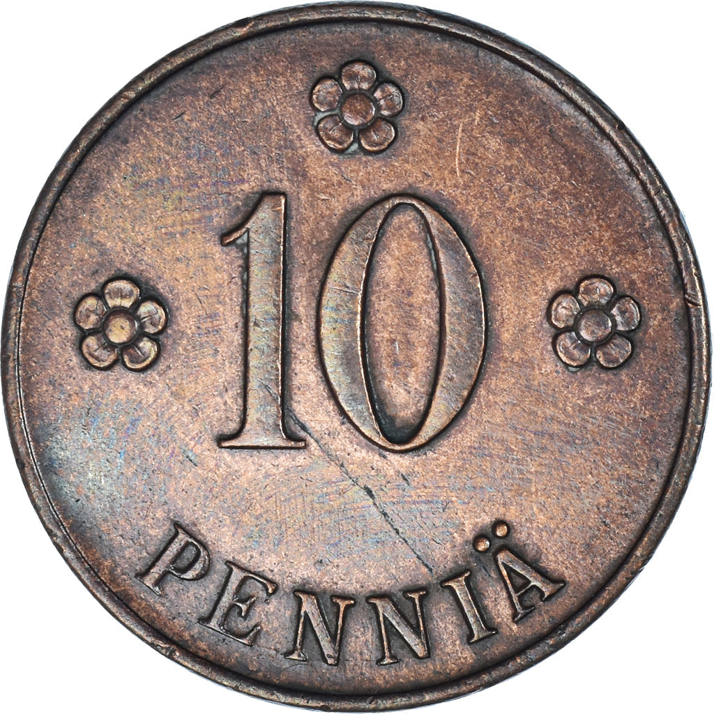 Finland Coin Finnish 10 Pennia | Rose | KM24 | 1919 - 1940