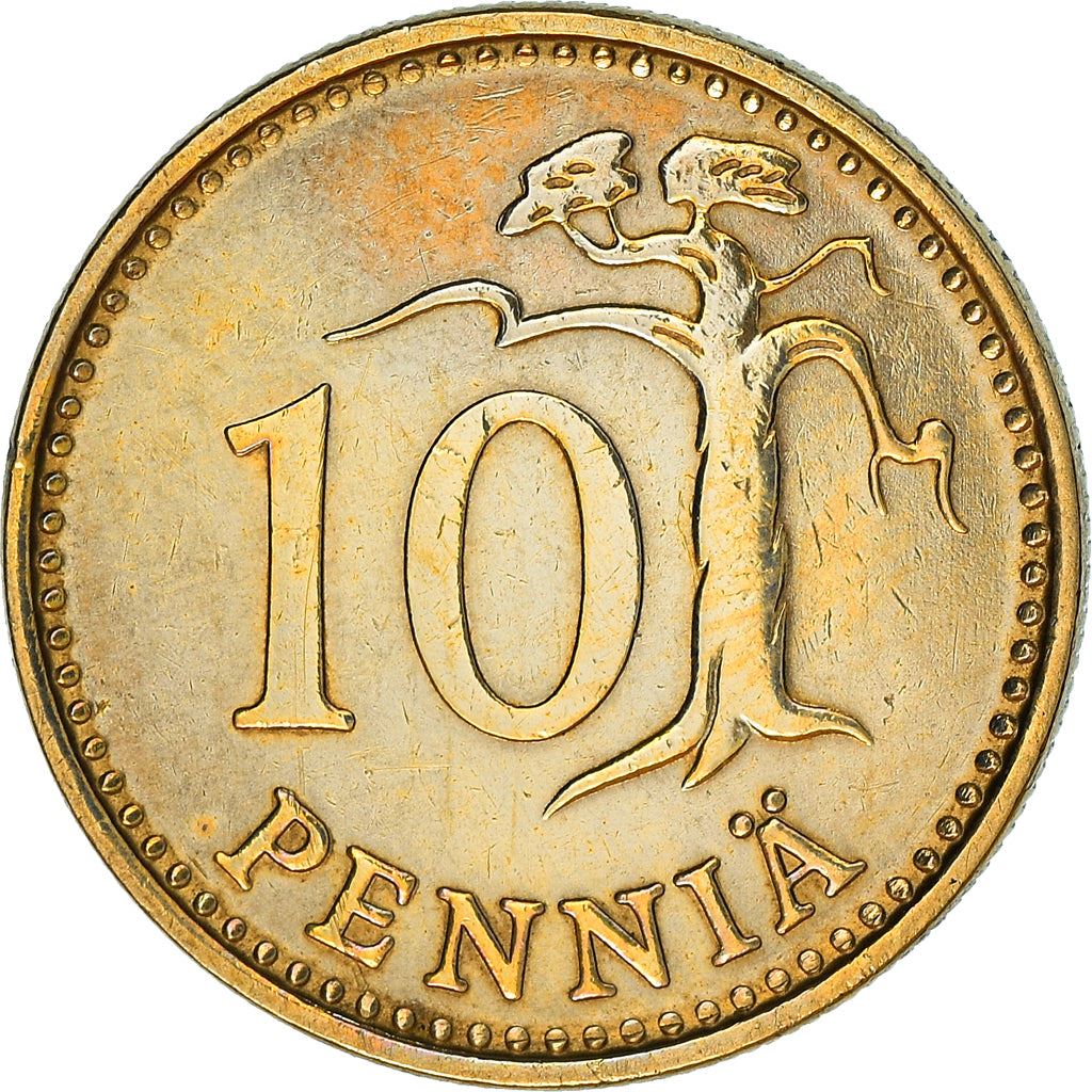 Finland Coin Finnish 10 Pennia | Tree | KM46 | 1963 - 1982