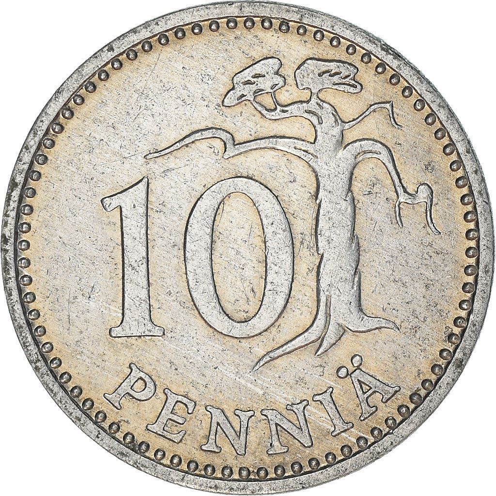 Finland Coin Finnish 10 Pennia | Tree | KM46a | 1983 - 1990