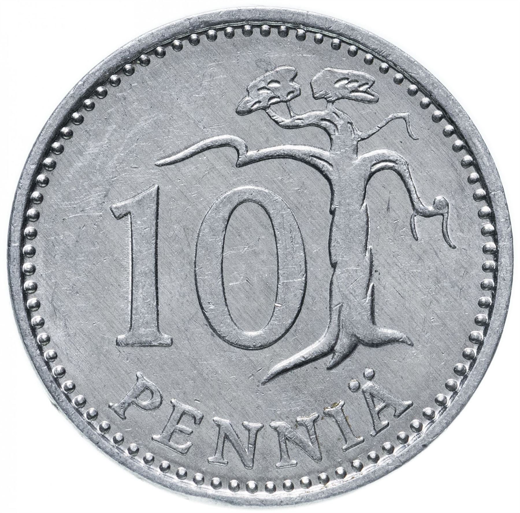 Finland Coin Finnish 10 Pennia | Tree | KM46a | 1983 - 1990