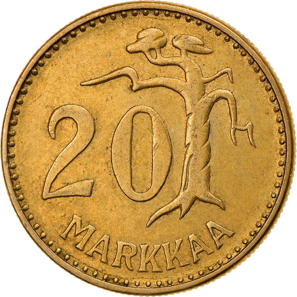 Finland Coin Finnish 20 Markkaa | Tree | KM39 | 1952 - 1962