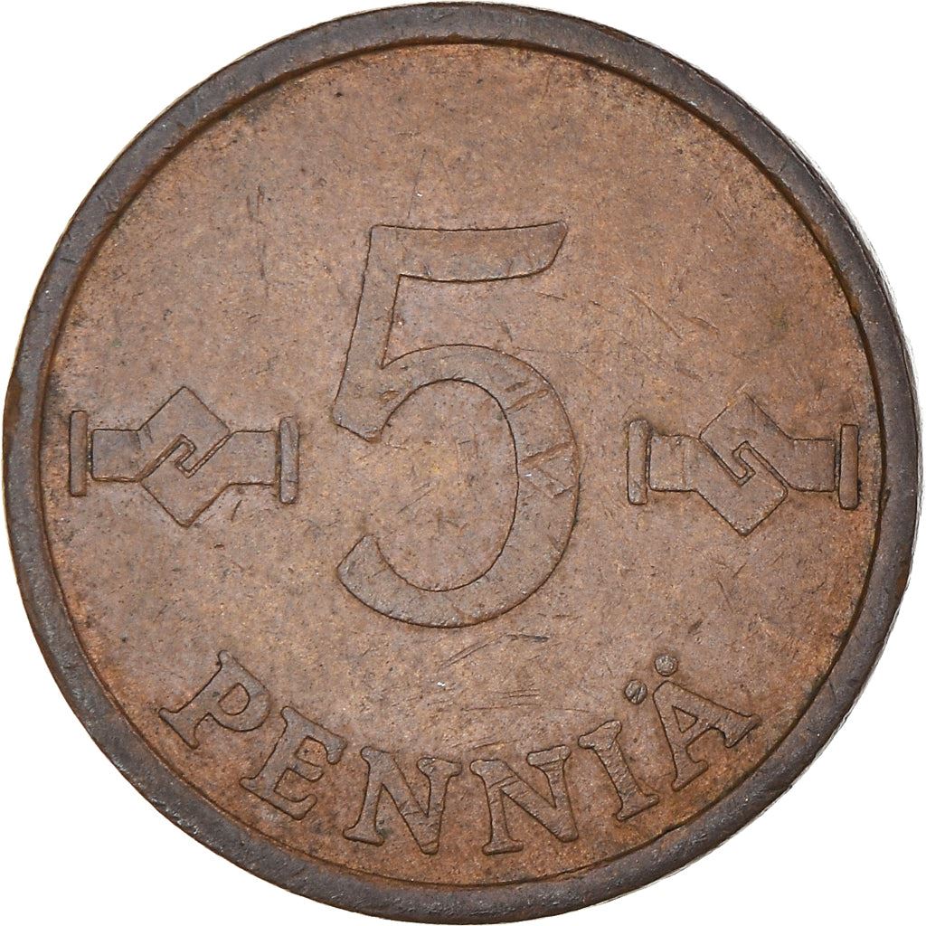 Finland Coin Finnish 5 Pennia | Saint Hannes Cross | KM45 | 1963 - 1977