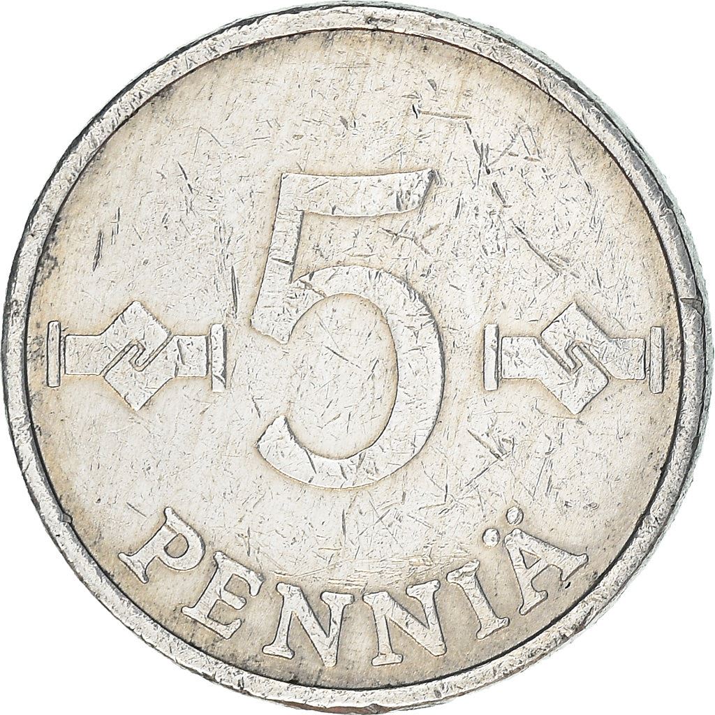 Finland Coin Finnish 5 Pennia | Saint Hannes Cross | KM45a | 1977 - 1990