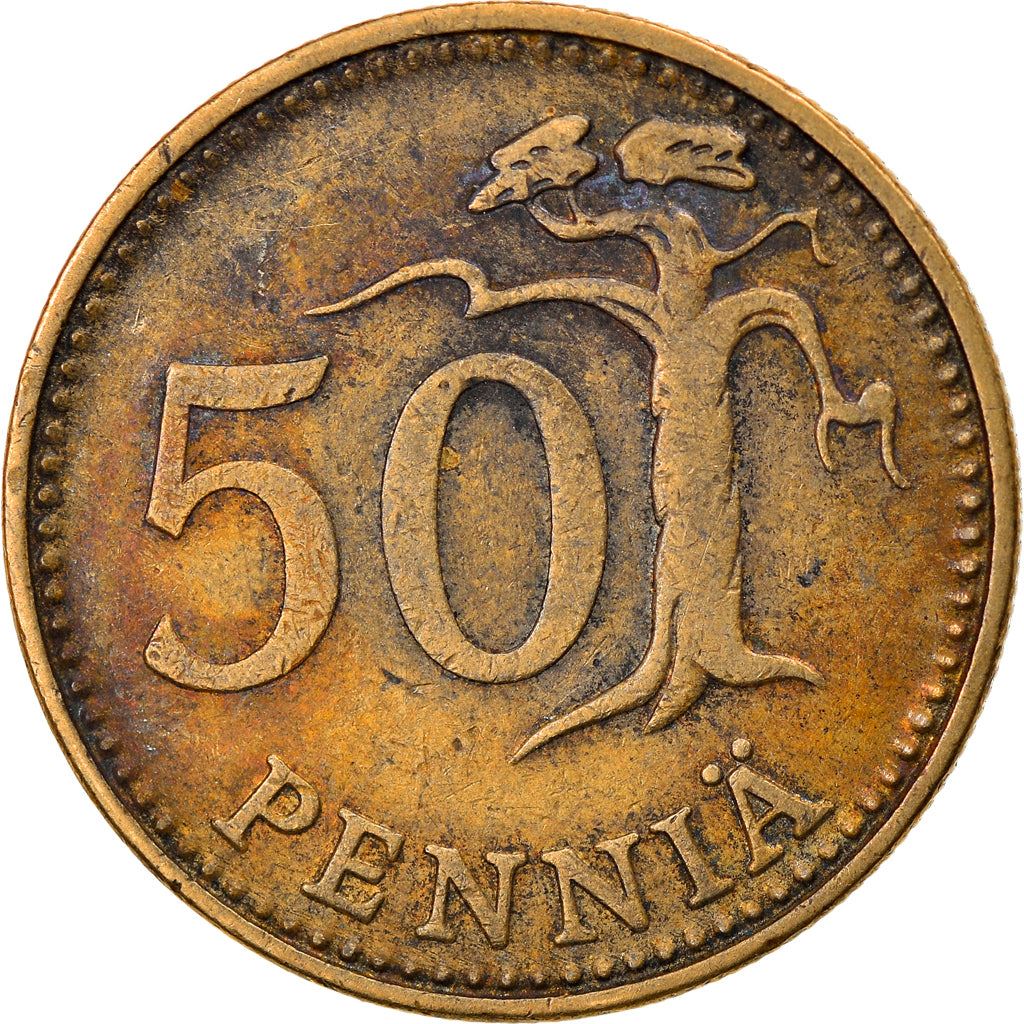 Finland Coin Finnish 50 Pennia | Tree | KM48 | 1963 - 1990