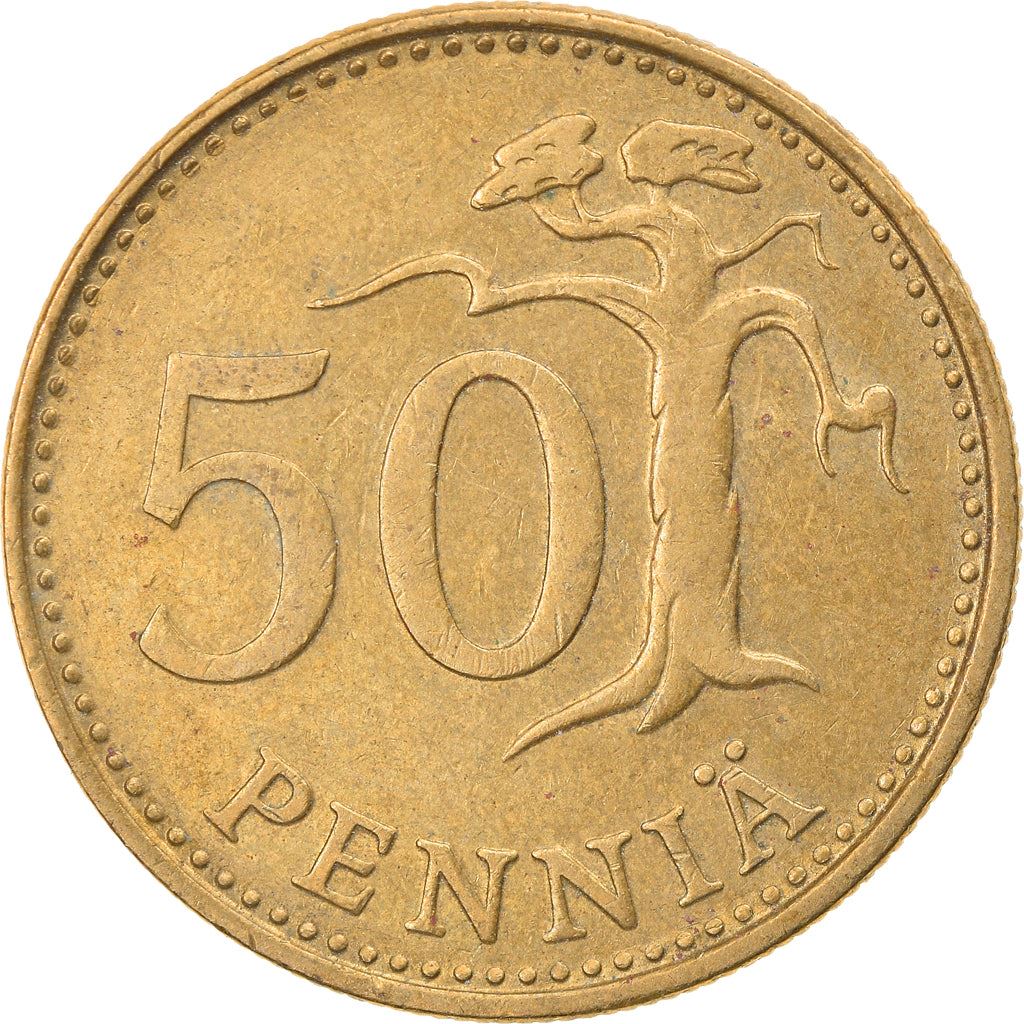 Finland Coin Finnish 50 Pennia | Tree | KM48 | 1963 - 1990