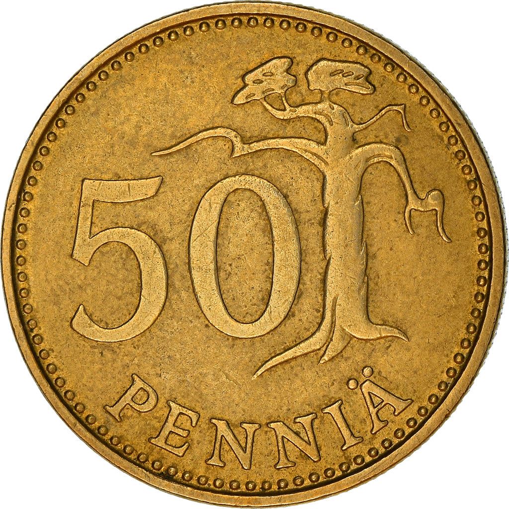 Finland Coin Finnish 50 Pennia | Tree | KM48 | 1963 - 1990