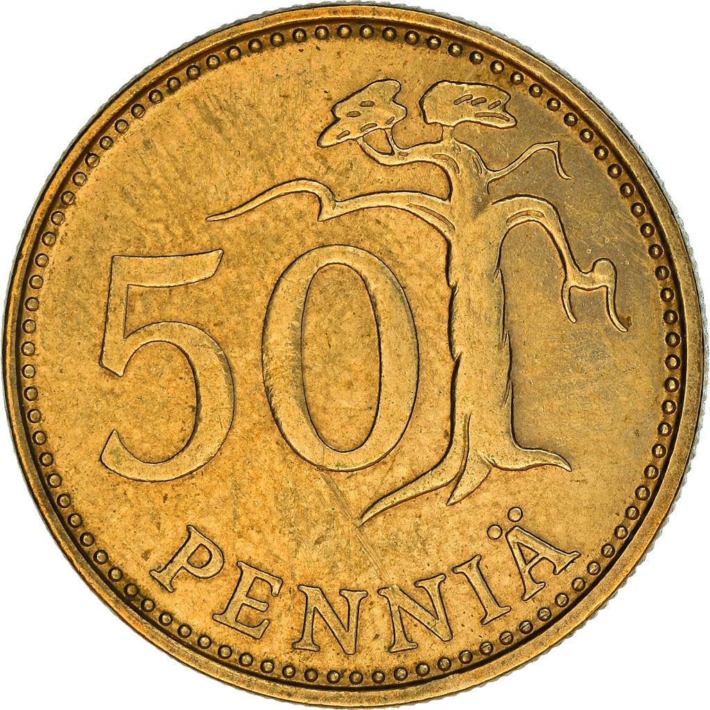 Finland Coin Finnish 50 Pennia | Tree | KM48 | 1963 - 1990