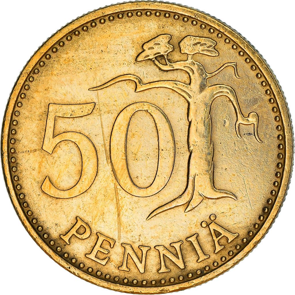 Finland Coin Finnish 50 Pennia | Tree | KM48 | 1963 - 1990