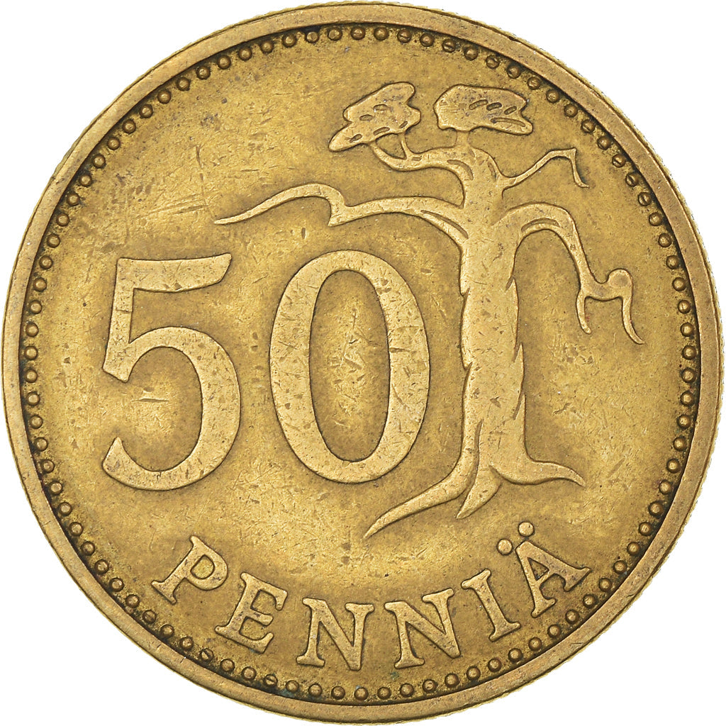 Finland Coin Finnish 50 Pennia | Tree | KM48 | 1963 - 1990