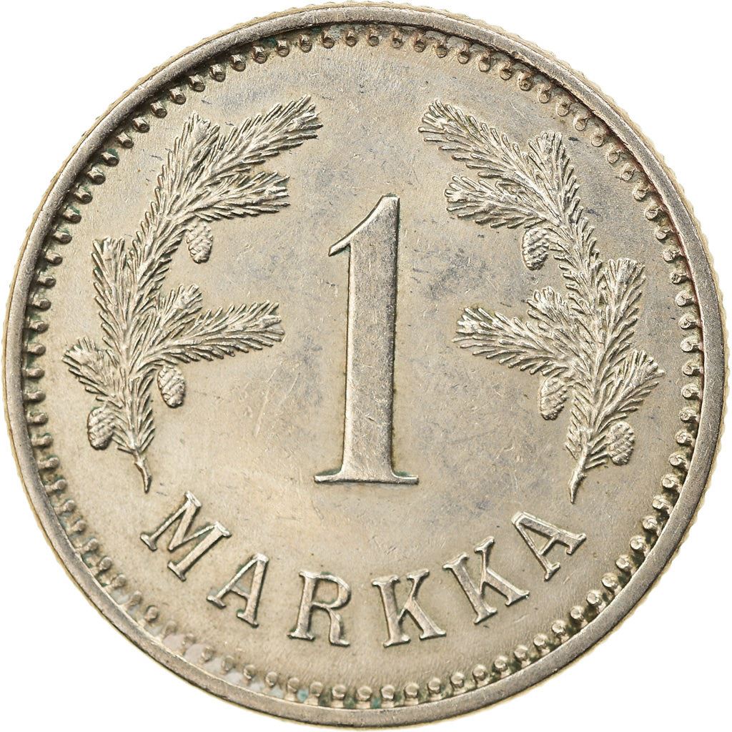 Finland | Finnish 1 Markka Coin | Spruce Branches | Rampant Lion | KM27 | 1921 - 1924