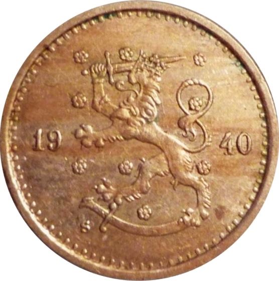 Finland | Finnish 50 Pennia Coin | KM26a | 1940 - 1943