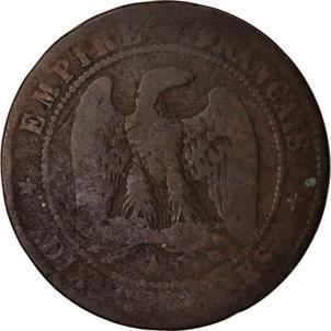 France | 10 Centimes Coin | Napoleon III | Eagle | Km:771 | 1852 - 1857