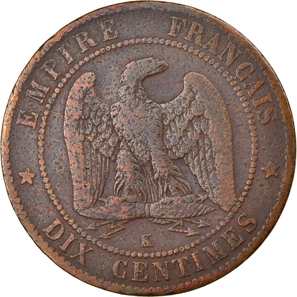 France | 10 Centimes Coin | Napoleon III | Eagle | Km:798 | 1861 - 1865