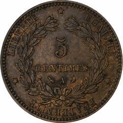 France | 5 Centimes Coin | Ceres | Wreath | Km:821 | 1871 - 1898