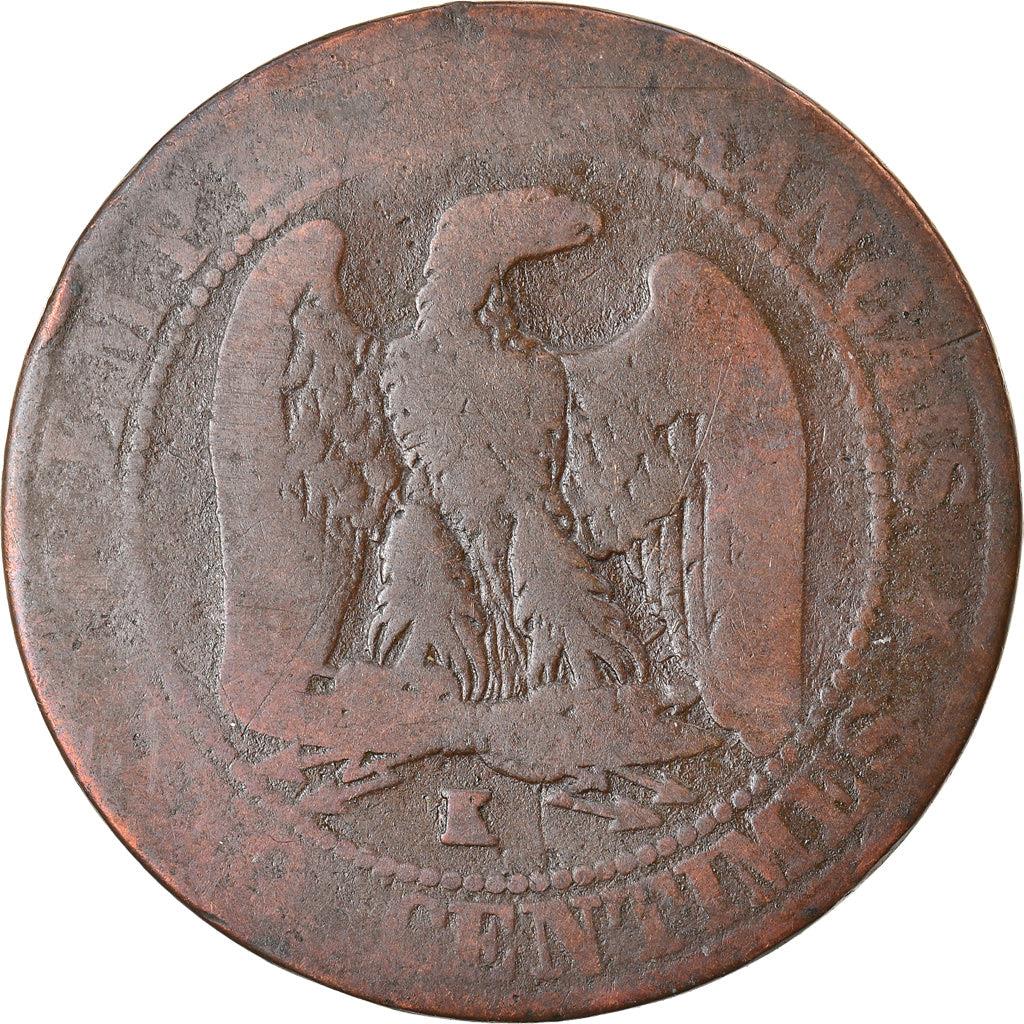 France | 5 Centimes Coin | Napoleon III | Eagle | Km:777 | 1853 - 1857