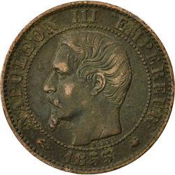 France | 5 Centimes Coin | Napoleon III | Eagle | Km:777 | 1853 - 1857