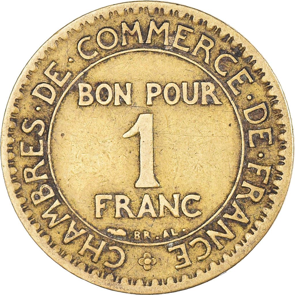 French 1 Franc Coin | Chambers of Commerce | KM876 | France | 1920 - 1927