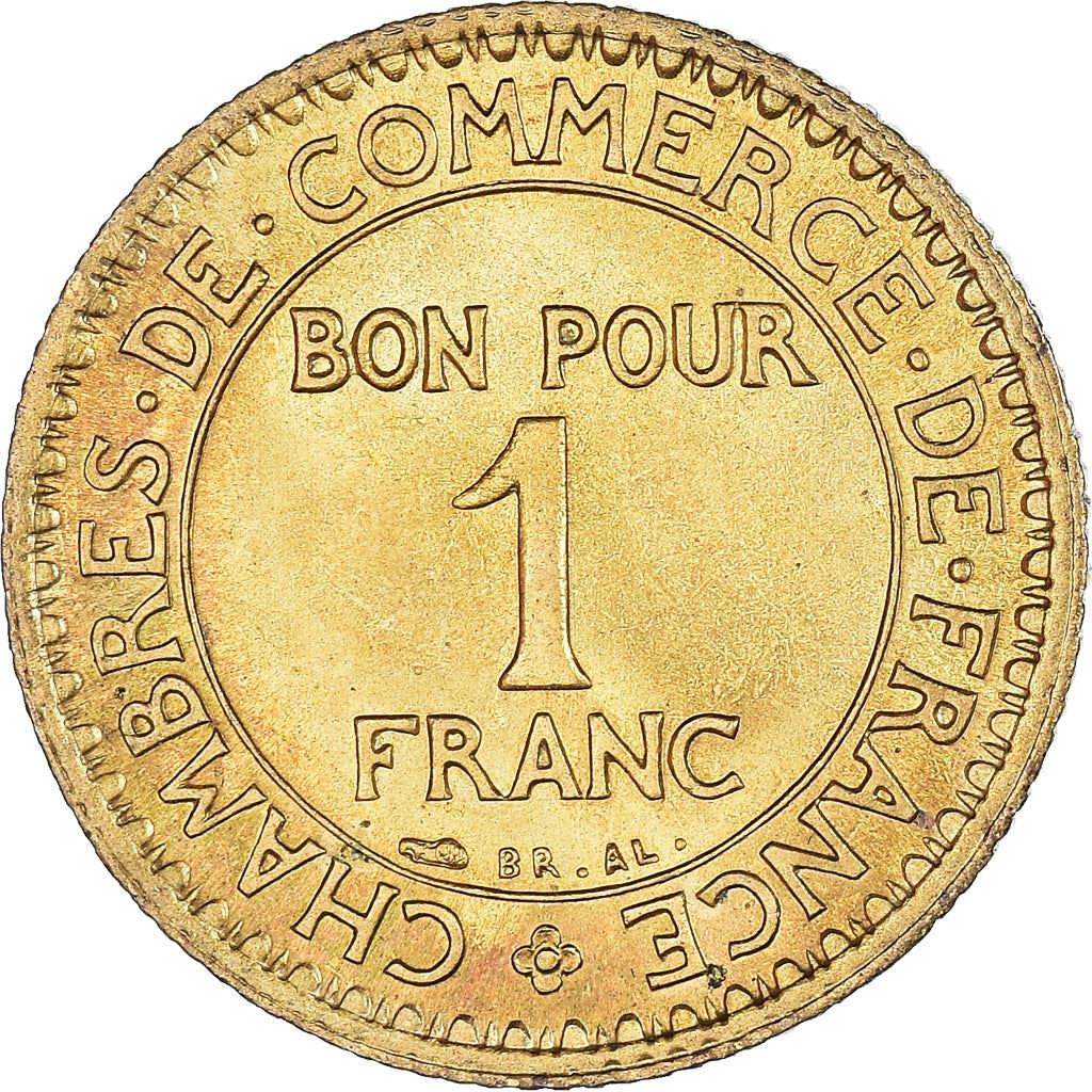 French 1 Franc Coin | Chambers of Commerce | KM876 | France | 1920 - 1927