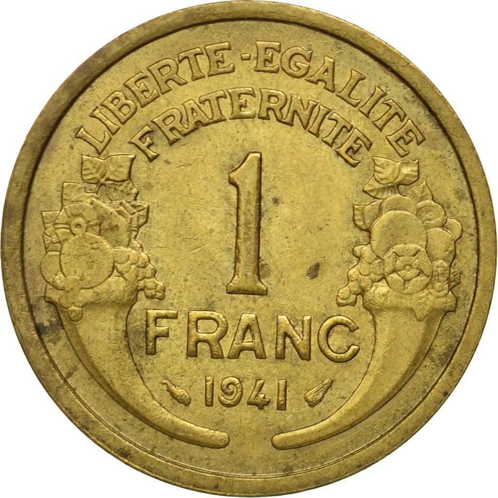 French 1 Franc Coin | KM885 | France | 1931 - 1941