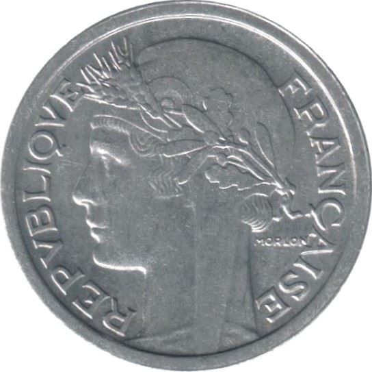 French 1 Franc Coin | KM885a | France | 1941 - 1959