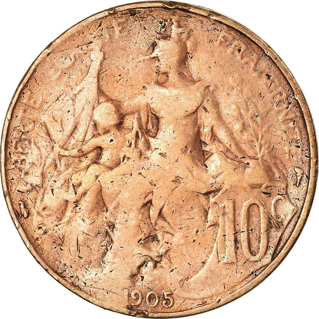 French 10 Centimes Coin | KM843 | France | 1897 - 1921