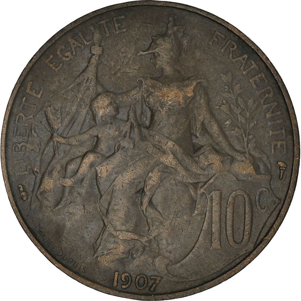 French 10 Centimes Coin | KM843 | France | 1897 - 1921