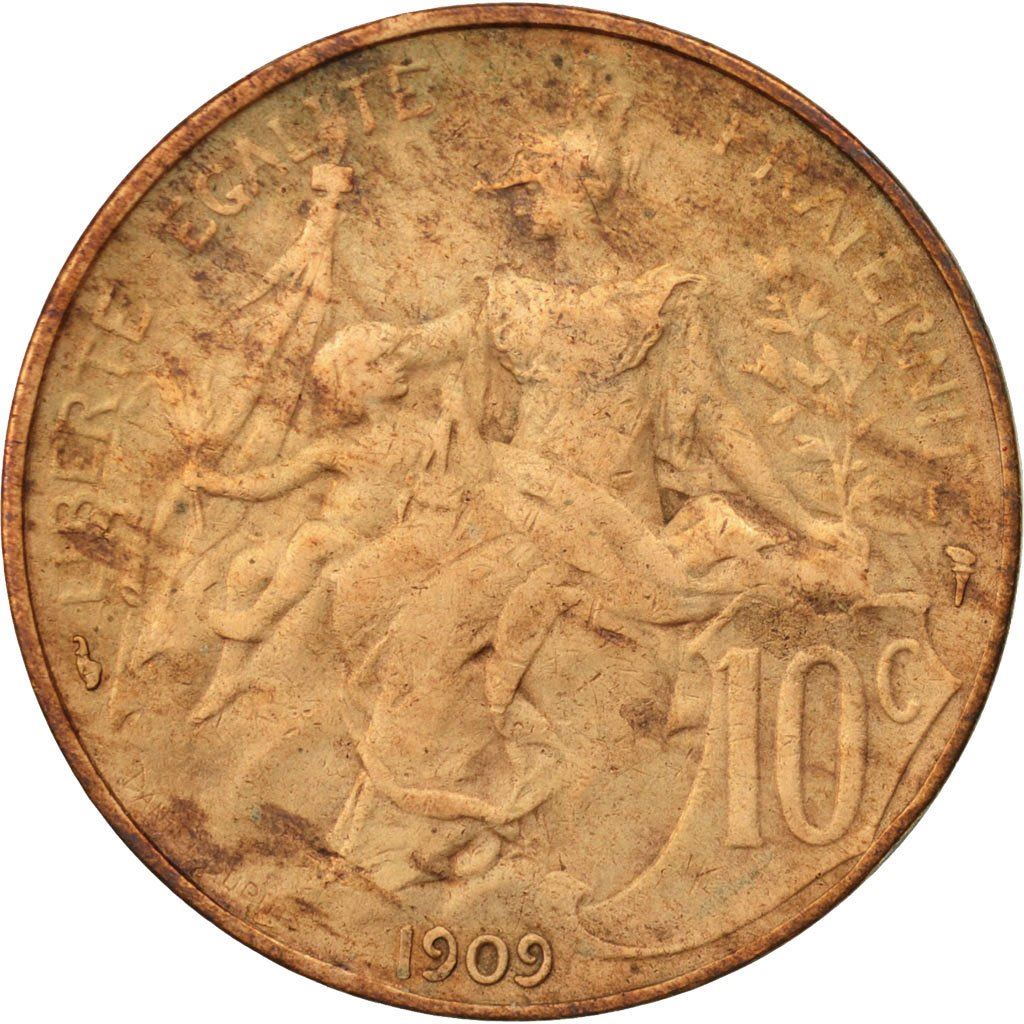 French 10 Centimes Coin | KM843 | France | 1897 - 1921