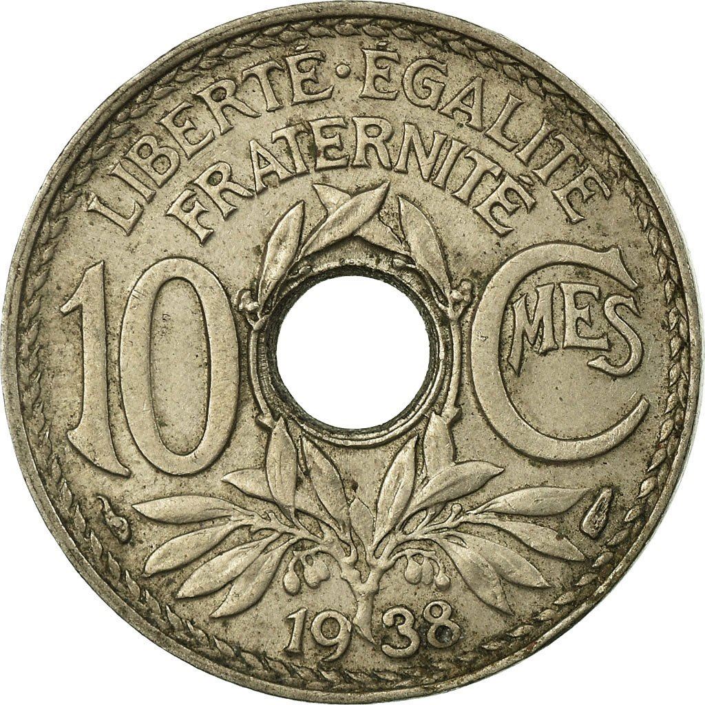 French 10 Centimes Coin | KM866a | France | 1917 - 1938