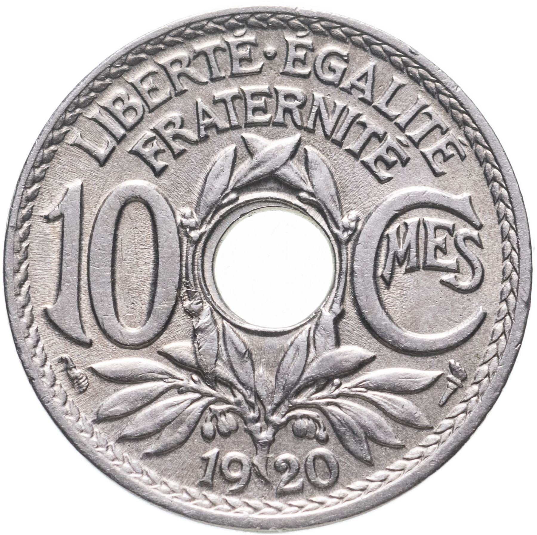 French 10 Centimes Coin | KM866a | France | 1917 - 1938