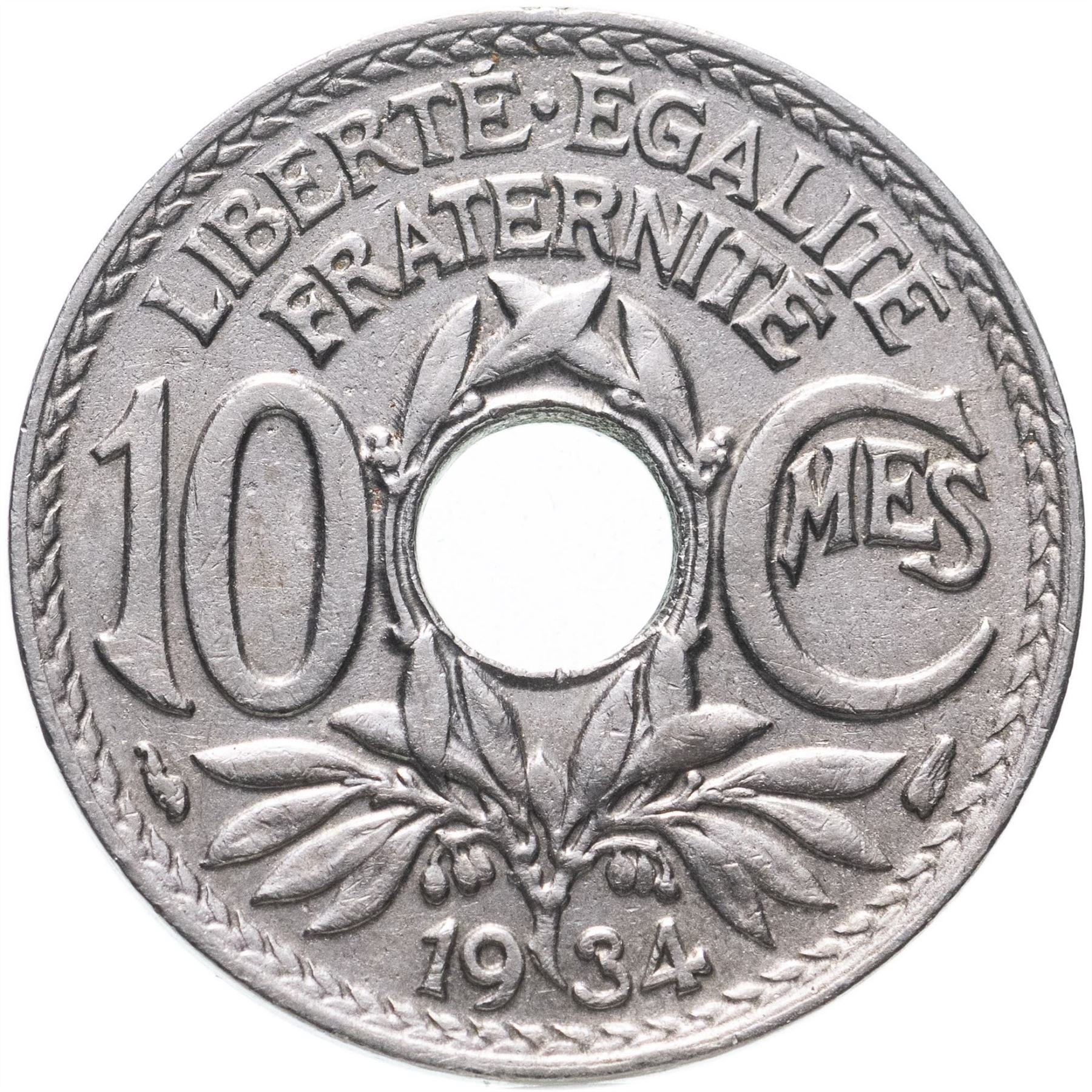 French 10 Centimes Coin | KM866a | France | 1917 - 1938