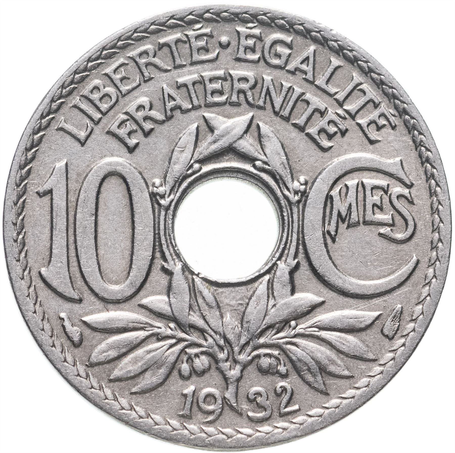 French 10 Centimes Coin | KM866a | France | 1917 - 1938