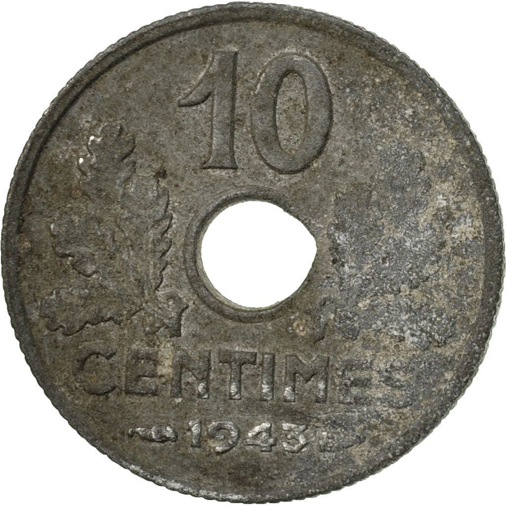 French 10 Centimes Coin | KM903 | France | 1943 - 1944