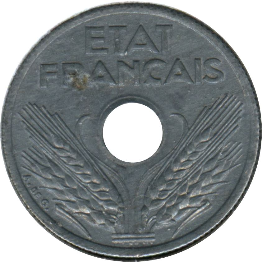 French 10 Centimes Coin | KM903 | France | 1943 - 1944