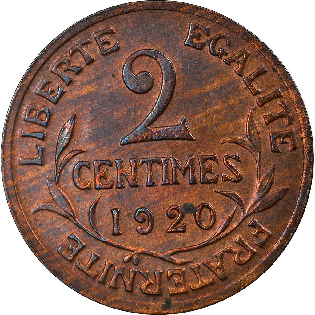 French 2 Centimes Coin | KM841 | France | 1898 - 1920