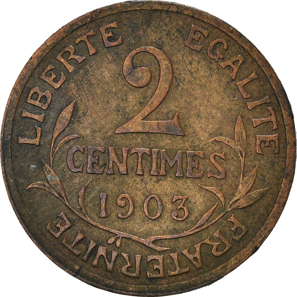 French 2 Centimes Coin | KM841 | France | 1898 - 1920