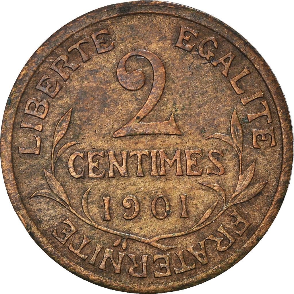 French 2 Centimes Coin | KM841 | France | 1898 - 1920