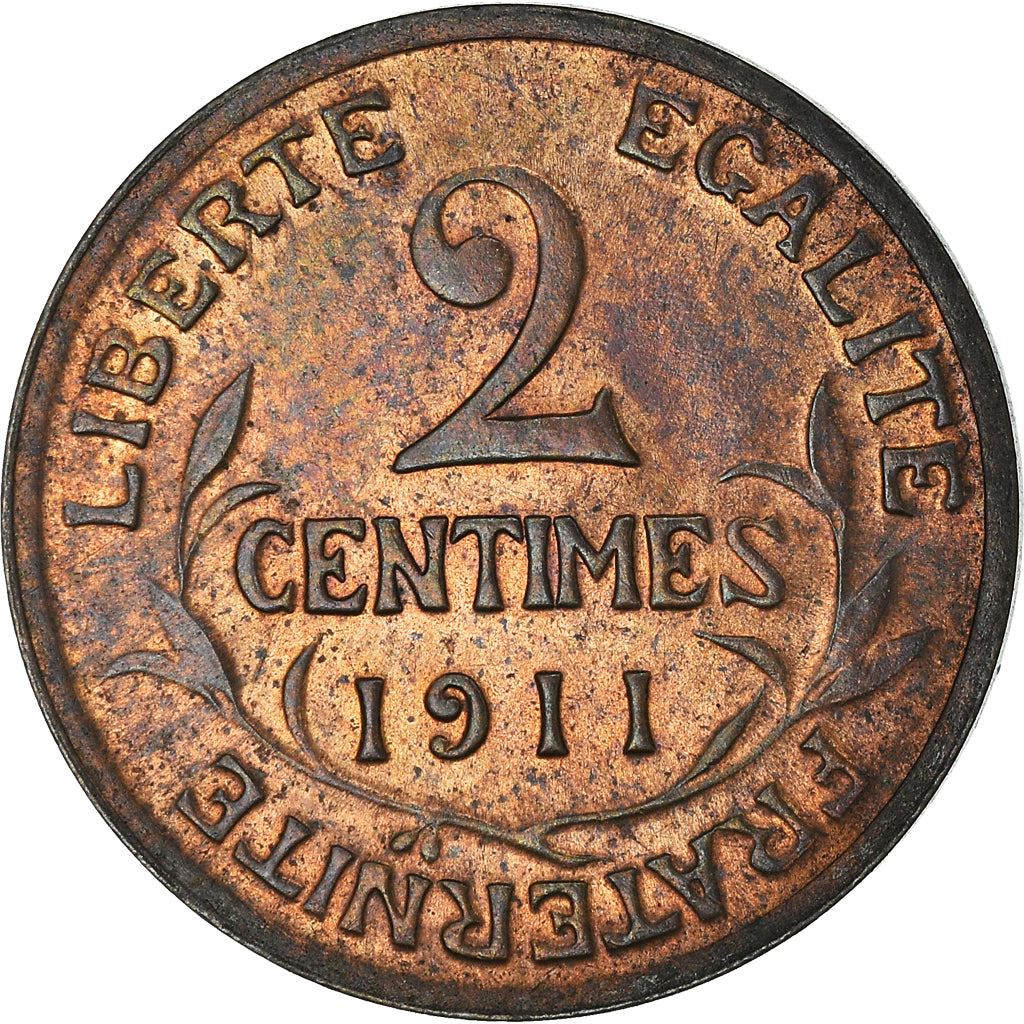 French 2 Centimes Coin | KM841 | France | 1898 - 1920