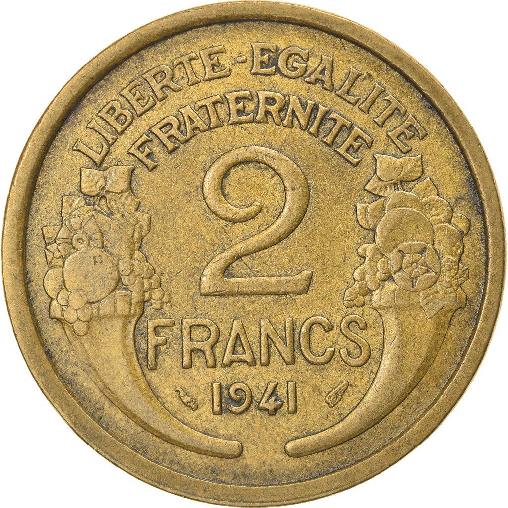 French 2 Francs Coin | KM886 | France | 1931 - 1941