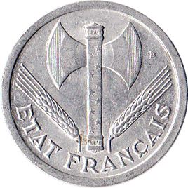 French 2 Francs Coin | KM904 | France | 1943 - 1944