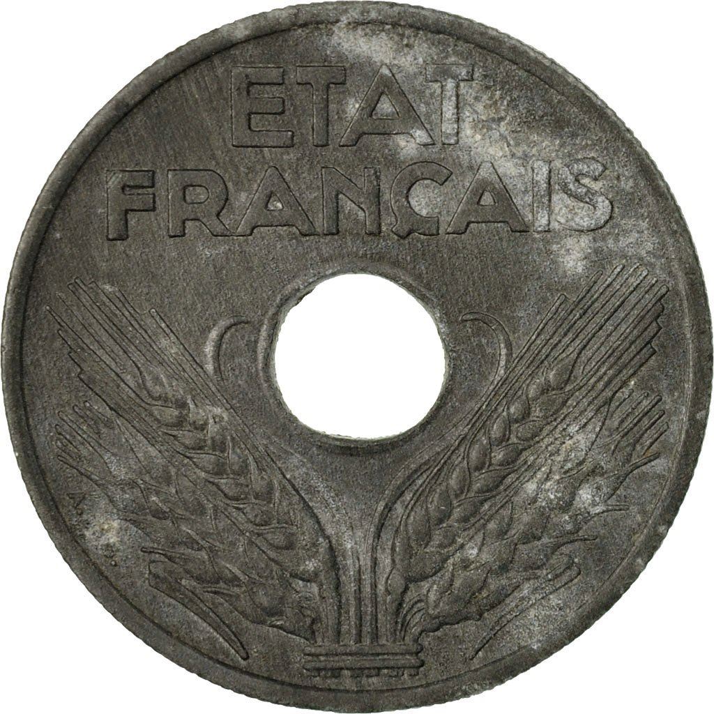 French | 20 Centimes Coin | Vichy French State | KM899 | France | 1941