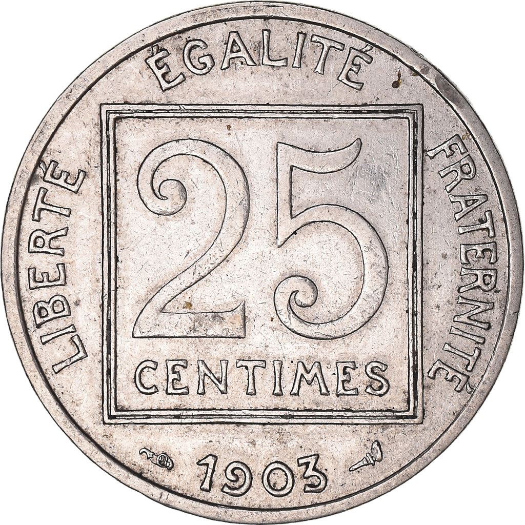 French 25 Centimes Coin | KM855 | France | 1903 - 1904